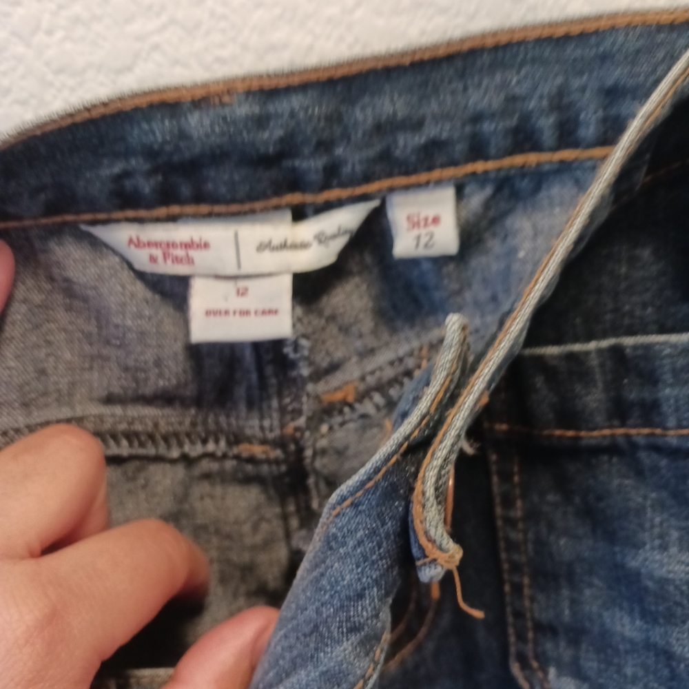 Abercrombie & Fitch Womens Jean Skirt Sz 12 Made In USA - Picture 8 of 13